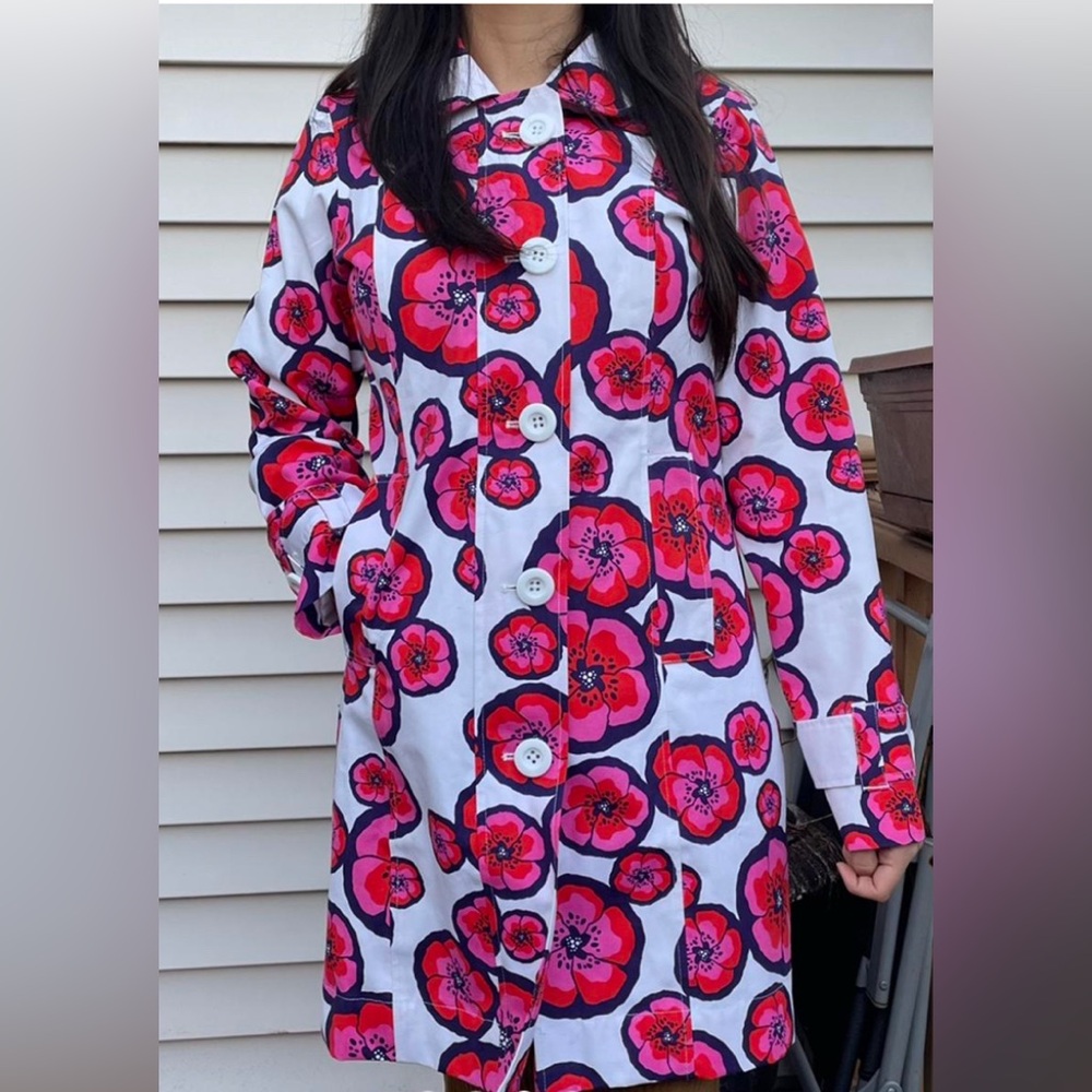 Hatley Floral Women's Coat - Red and White